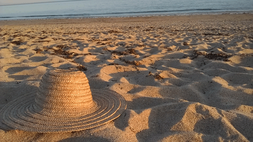 coucher de soleil sur la plage de Gavres